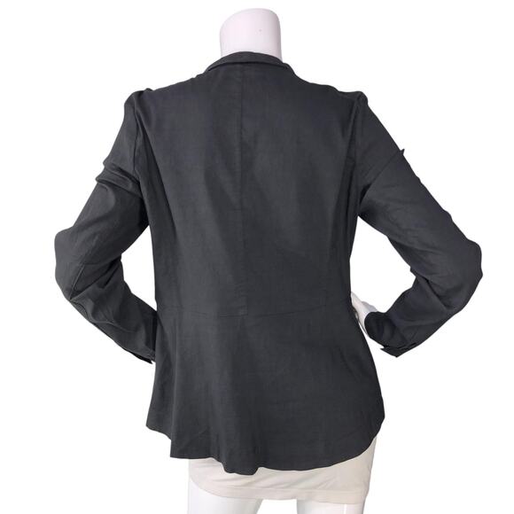 Eileen Fisher Blazer Womens M Charcoal Linen Blend Lightweight Jacket Stretch - Picture 7 of 14